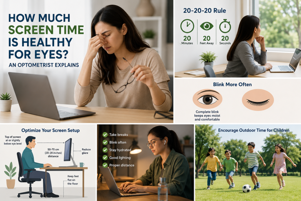 How much screen time is healthy for eyes