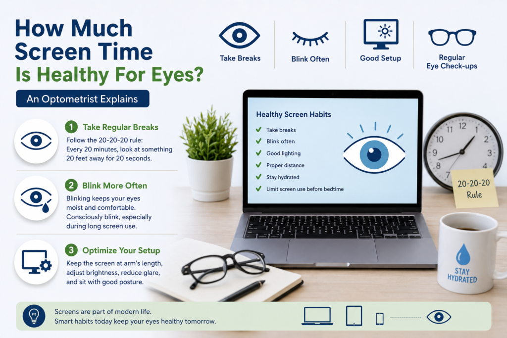 How much screen time is healthy for eyes
